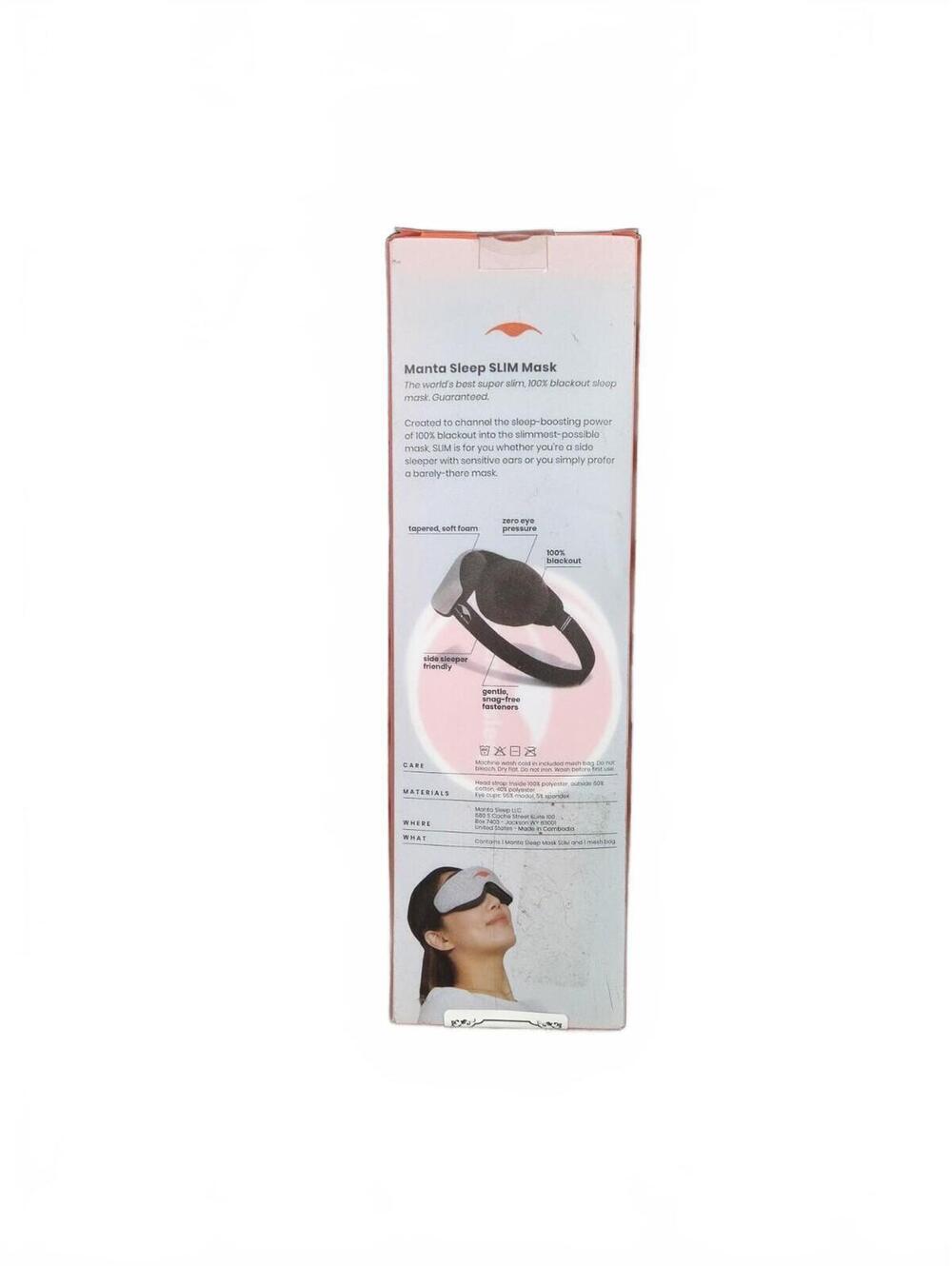 Manta Sleep Slim Mask Ultra-Light Blackout Eye Mask Adjustable Eye Cups NIB NWT - Picture 3 of 8
